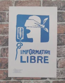 Vintage Atelier Populaire Poster Print: information libre