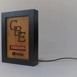 Customised YouTube play button with Wifi subscriber counter.