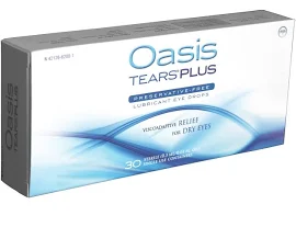 Oasis Tears Plus Lubricant Eye Drops Preservative-Free 30 Containers, 0.3 Ml/0.01 fl oz