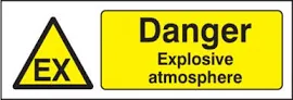 Danger Explosive Atmosphere Sign Self Adhesive Vinyl 150 x 200mm 4479