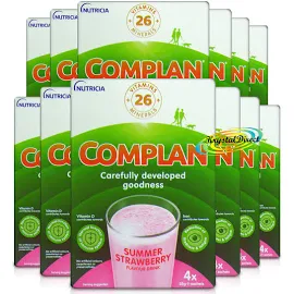 12x Complan Strawberry Nutrition Vitamin Supplement Protein Energy