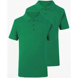 George Green Short Sleeve School Polo Shirts 2 Pack, Green