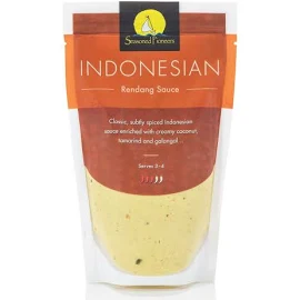 Seasoned Pioneers Indonesian Rendang Gourmet Spice Vegan 100% Natural Cooking Sauce 400g Pouch