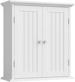 ChooChoo Bathroom Wall Cabinet, Over The Toilet Space Saver Storage Cabinet, Medicine Cabinet with 2 Door and Adjustable Shelves