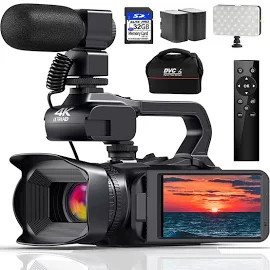 64MP YouTube Camcorder 4K Ultra HD camera Camcorders 18X Zoom Auto Focus Streaming Camera 4.0"Touch