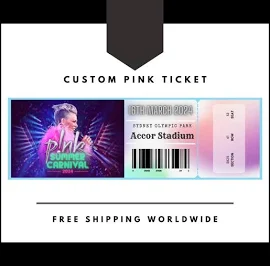 Personalised Custom Pink Summer Carnival Ticket Memorabilia, Customisable Ticket Keepsake, Surprise Concert Tickets