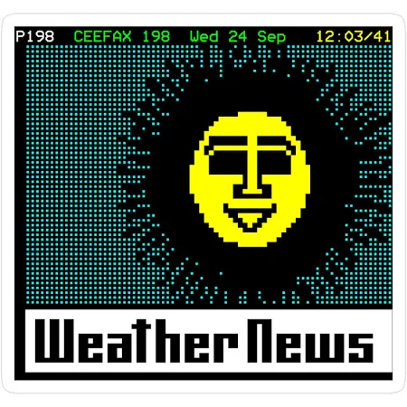 Beebthings Pages From Ceefax - Weather News Bbc Sticker