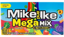 3x Mike & Ike Mega Mix Chewy Assorted 10 Flavors Candies 141g American