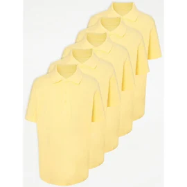 George Yellow School Polo Shirt 5 Pack