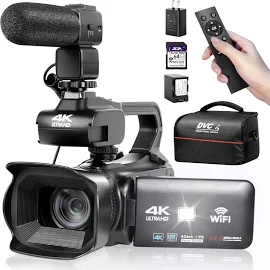 4k Ultra HD Cameras 64MP Youtube Vlog Professional Video Camcorder 18X Digital Zoom Live Streaming