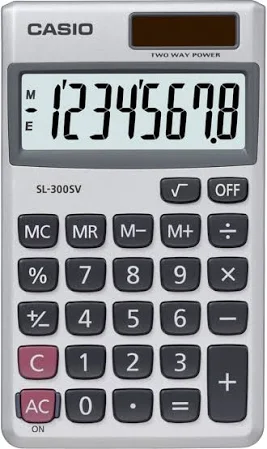 Casio Pocket 8-Digit Calculator SL-300SV