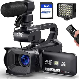 2024 4K 60FPS YouTube Camcorder 4K Ultra HD 64MP Streaming Camera 4.0 inch Touch Screen Digital