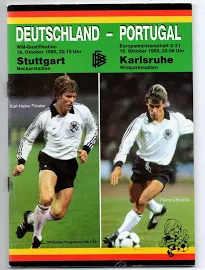 Orig.prg World Cup Qualifikation 16.10.1985 Germany - Portugal Rare