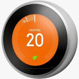 Google Nest 3rd Generation Learning Thermostat - Stainless Steel