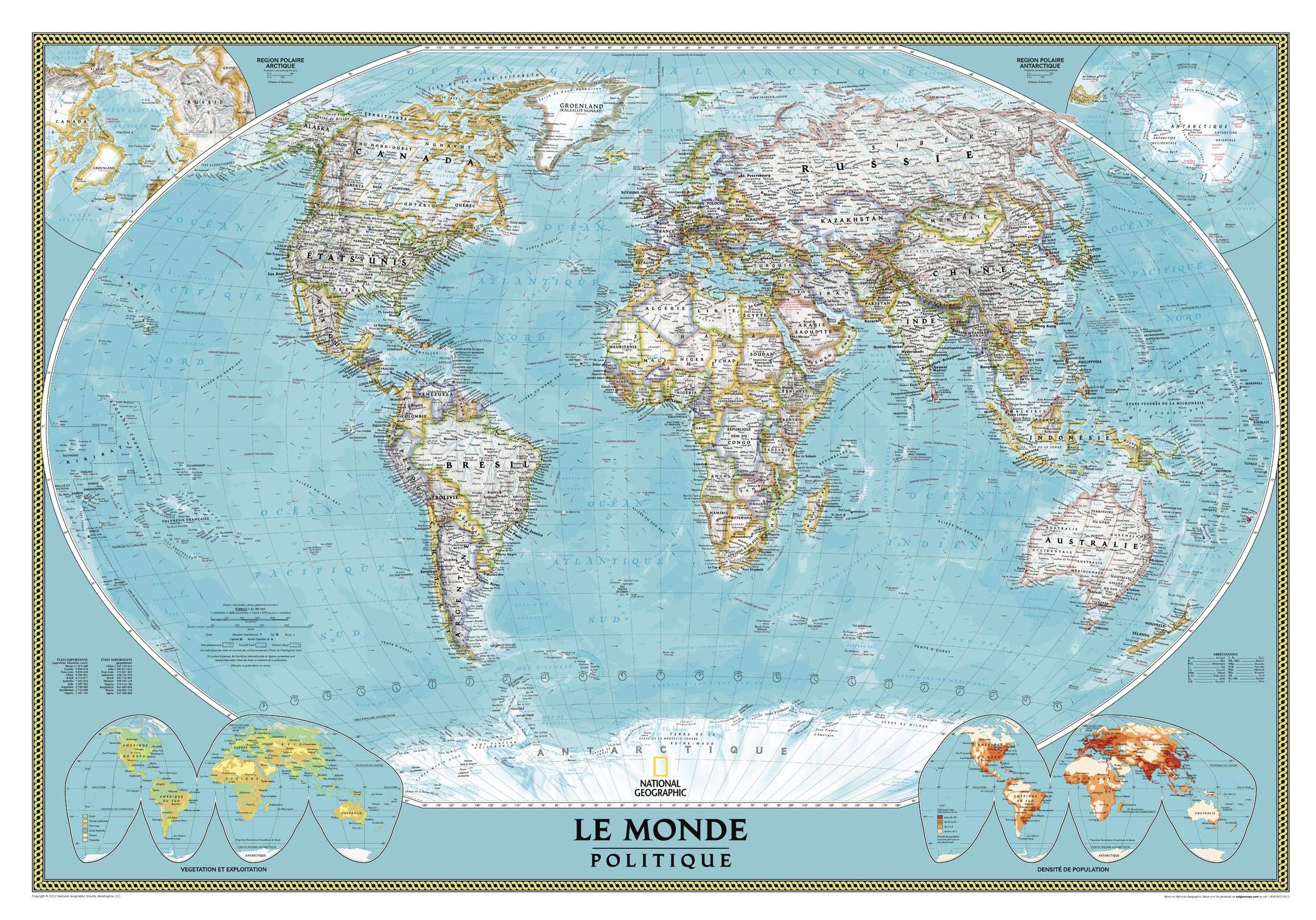 National Geographic World Classic Laminated Wall Maps