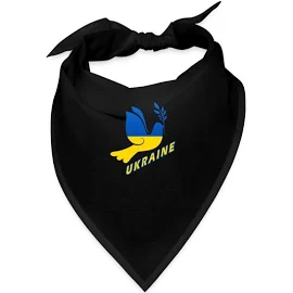 Flag of The Dove of Peace of Ukraine - Bandana Black