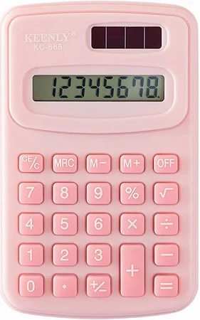 Pocket Calculator, 8-Digit Basic Calculators Desktop Battery Mini Desk Standard Function Simple Calculator for Office, Home, School (Pink)