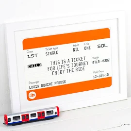 Personalised Childrens Train Ticket Print