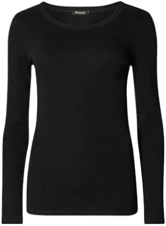 Women's Long Sleeve Round Neck Plain Basic Stretch T-Shirt