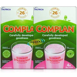 2x Complan Strawberry Nutrition Vitamin Supplement Protein Energy