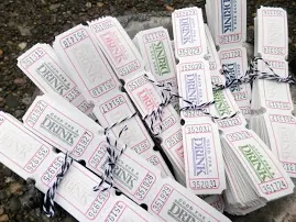 300 GOOD For a DRINK Party or Wedding Tickets - Very Vanilla - Custom - You choose Ink Color