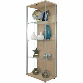 Stahldas Vue Oak Double Door Glass Display Cabinet - 605mm