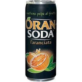 Crodo Oransoda Italian L’Aranciata Orange Soft Drink - 330ml x 24 Cans