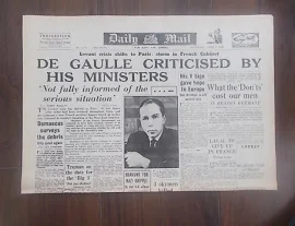 Daily Mail Wwii Newspaper June 2nd 1945 De Gaulle Criticised By His