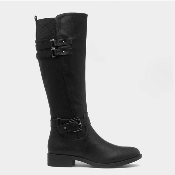 Lilley Womens Black Buckle Knee High Boot - Size 4 - Womens Boots Knee High - Shoezone