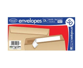 County Stationery DL Manilla Peal and Seal Envelopes
