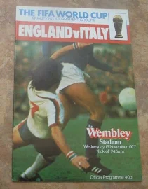 1977 England V Italy - World Cup Match At Wembley Stadium