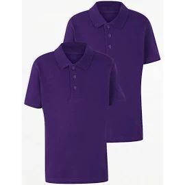 George Purple Short Sleeve School Polo Shirts 2 Pack