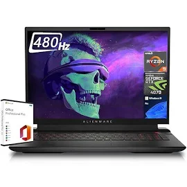 Alienware2024 Newest M18 Gaming Laptop, 18" FHD+ 480Hz Display, AMD Ryzen 9-7845HX, NVIDIA GeForce RTX 4070, 64GB DDR5, 2TB SSD, Wi-Fi 6, with Windows