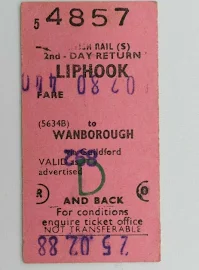 British Railway Ticket 4857 Liphook To Wanborough
