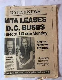 December 18 1980 New York Daily News Newspaper MTA Leases DC Buses Headlines Vintage Original Great Gift Idea