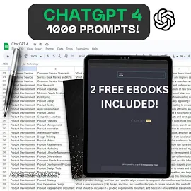 1000+ ChatGPT Prompts for Money, Business, and Life! +2 FREE EBOOKS