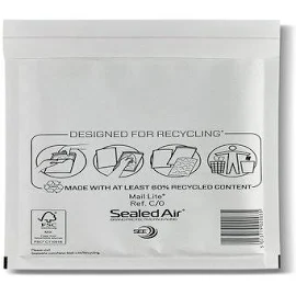 Sealed Air Mail Lite Mailers C/0 White Int 150mmx210mm Box 100