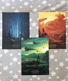 3 X Movie Posters - Star Wars - The Force Awakens - Genuine From