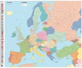 Europe Political - Michelin Rolled & Tubed Wall Map Encapsulated