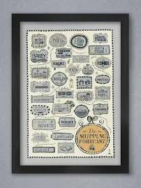 Shipping Forecast - A3 Framed Print