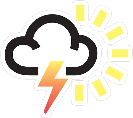 The Weather Series - Occasional Thunderstorms, With Sunny Outbreaks Bbc Sticker