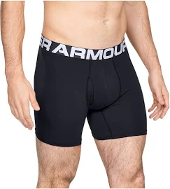 Under Armour Mens Charged Cotton 6in 3 Pack Boxers - Black