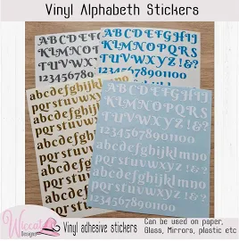 Bold letter stickers, Alphabet stickers, vinyl letters, adhesive letter, number sheets, Small abc letters, individual letters, scrapbook