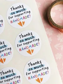 Handmade Stickers, Packaging Stickers, Seller Stickers, Handmade Stationery, Shop Small Stickers, Business Stickers, Thank You Stickers