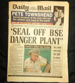 The Daily Mail Uk Newspaper 10/06/96 June 10th 1996 Bse Plant Pete