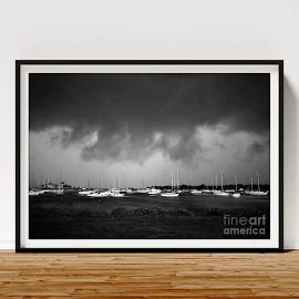 Storm Warning Framed Print by David Lee Thompson | Black and White Framed Print | Storm Framed Art | Ships Framed Wall Art