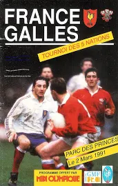 France V Wales Rugby Programmes 1979 To 1995 Reduced Prices Five
