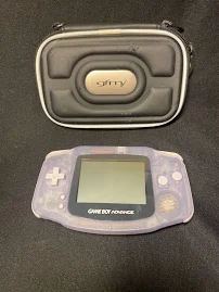 Gameboy Advance Clear Glacier Model No. Agb-001 With Carrying Case