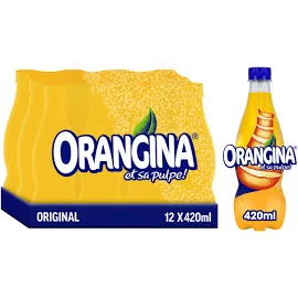 Orangina Sparkling Orange Drink - 12 x 420ml Bottles