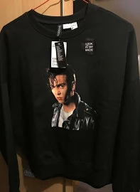 H&m Black Johnny Depp Cry-baby Sweatshirt Xs (6 8 10) Rare Collectible